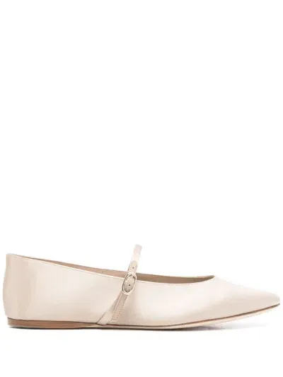 Saint Laurent Gio Ballet Flats In Neutrals