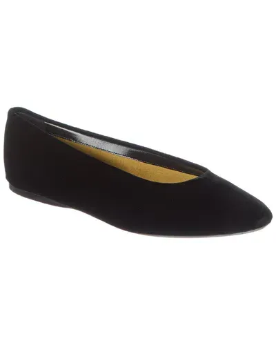 Saint Laurent Gio Velvet Ballet Flat In Black