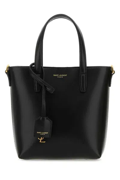 Saint Laurent Shopping Toy Leather Tote In Black