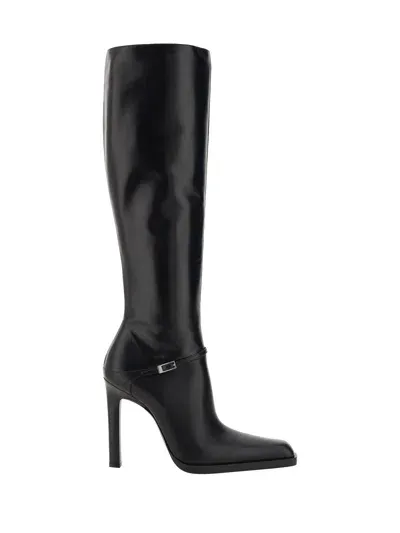 Saint Laurent Bottes Paris 110 Toe Z Boot In Black