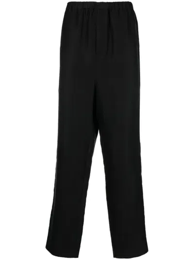 Saint Laurent High-waisted Tapered Trousers In Nero