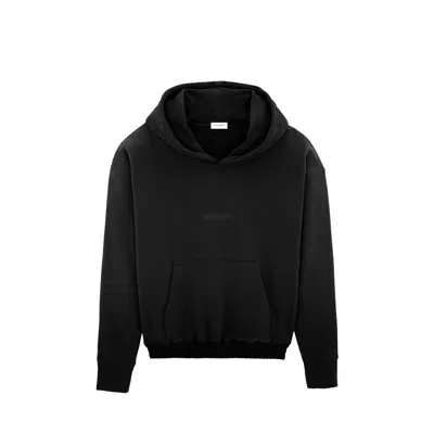 Saint Laurent Hooded Cotton Sweatshirt In Black