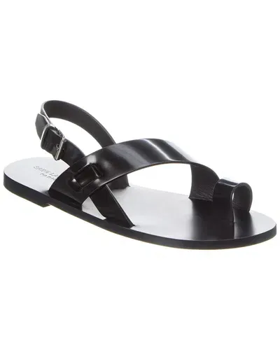 Saint Laurent Jacob Leather Sandal In Black