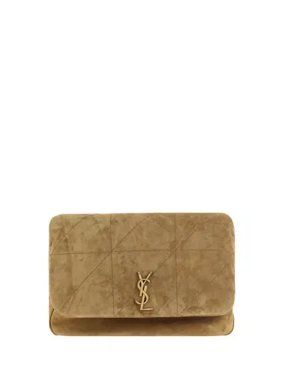 Saint Laurent Jamie 4.3 Logo Plaque Shoulder Bag In Beige