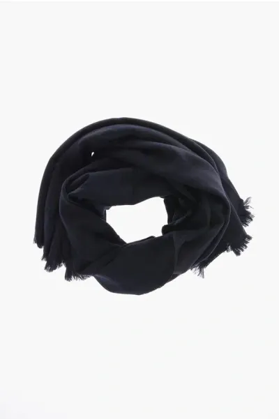 Saint Laurent Jaquard Foulard With Tone Sur Tone Logo In Black