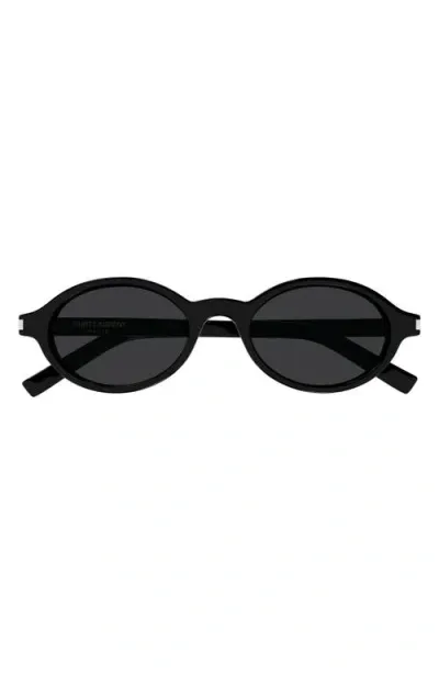 Saint Laurent Jeanne 54mm Rectangular Sunglasses In Black