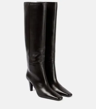 Saint Laurent Jill Leather Knee-high Boots In Braun