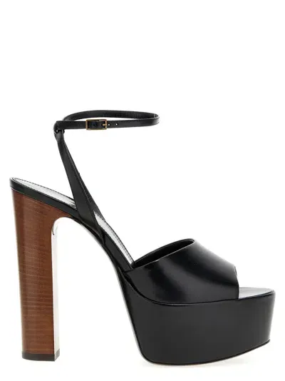 Saint Laurent Sandals In Nero