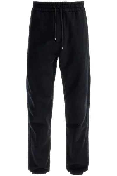 Saint Laurent Jogger Pants With Mini Embroidery In Black