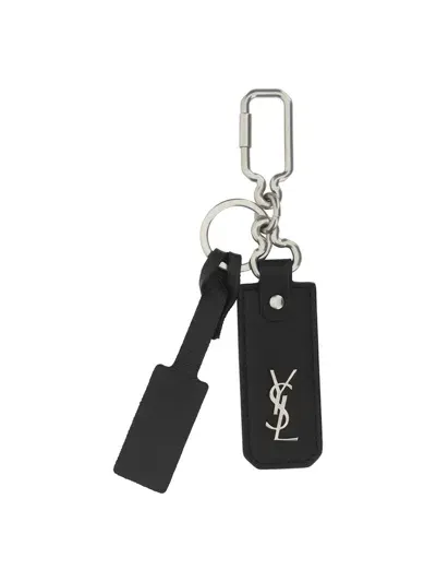 Saint Laurent Key Ring In Nero