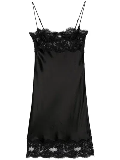 Saint Laurent Kleid Slip Dress In Schwarz