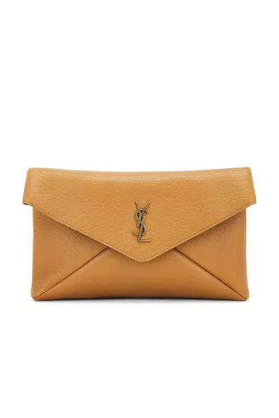 Saint Laurent Large Envelope Pouch In Dark Sun