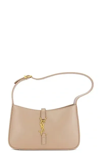 Saint Laurent Hobo Bag Le 5 À 7 In Smooth Leather In Dark Beige