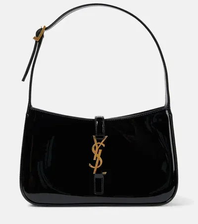 Saint Laurent Le 5 À 7 Mini Patent-leather Shoulder Bag In Black