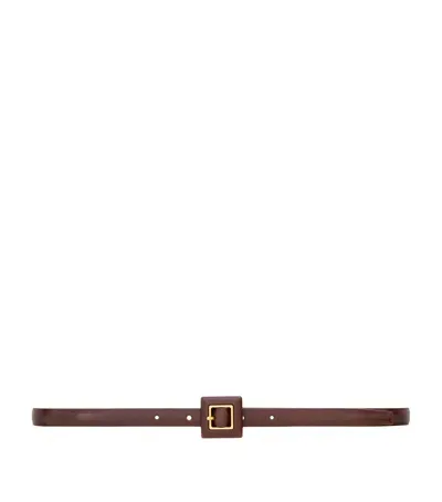 Saint Laurent Leather Belt In Beige