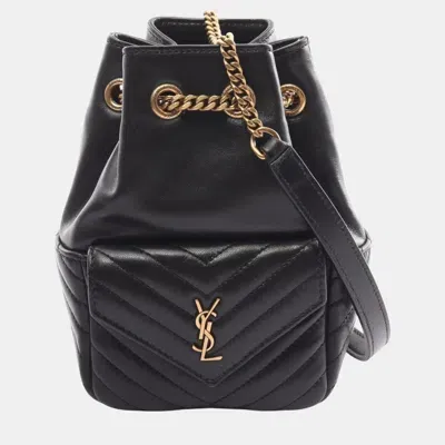 Pre-owned Saint Laurent Leather Black Joe Bucket Bag