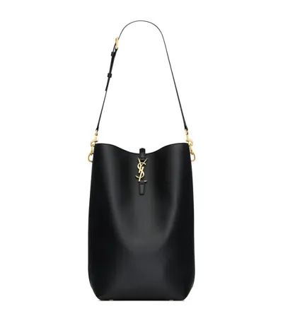 Saint Laurent Leather Le 37 Bucket Bag In Black