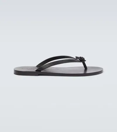 Saint Laurent Sandalen Aus Leder In Schwarz