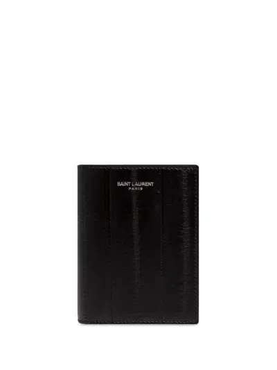 Saint Laurent Leather Wallet In Schwarz