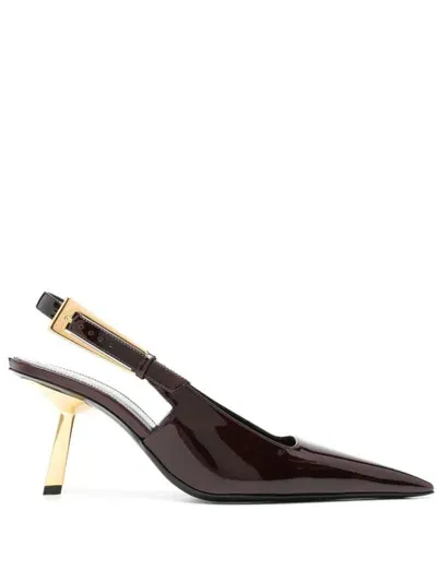 Saint Laurent Lee Slingback Pumps In Brown