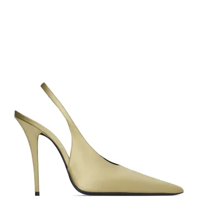 Saint Laurent L'entracte Slingback Pumps 110 In Beige