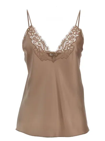 Saint Laurent Lingerie Top In Cream