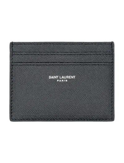 Saint Laurent Logo Credit Card Case In Black