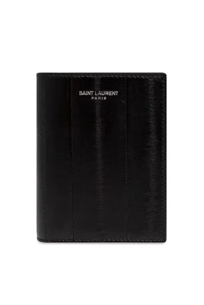 Saint Laurent Logo Embossed Single In Black