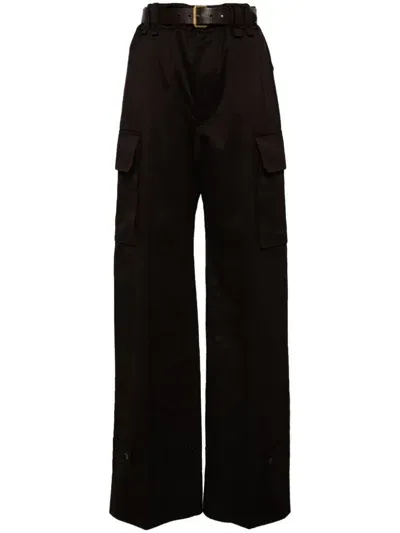 Saint Laurent Cassandre Cargo Pants In Brown