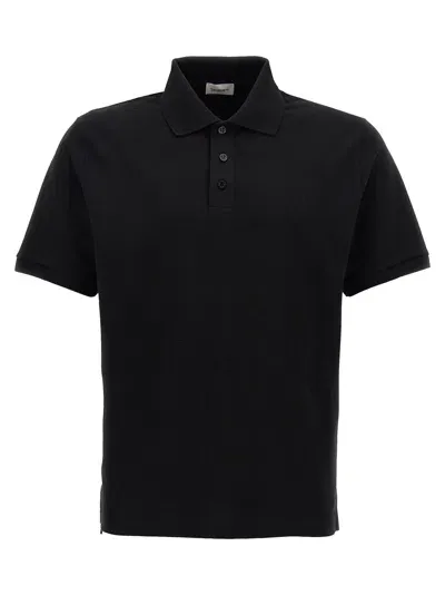 Saint Laurent Short-sleeved Polo Shirt In Black