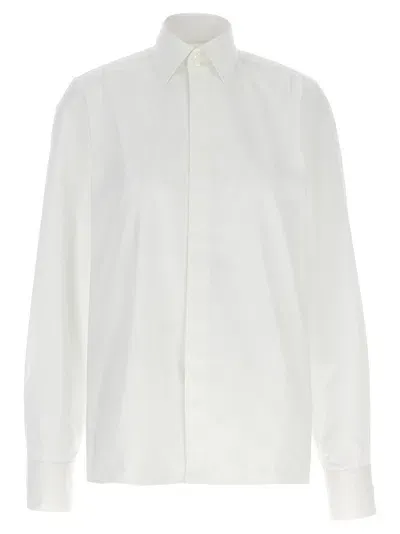 Saint Laurent Logo Embroidery Shirt Shirt, Blouse In White