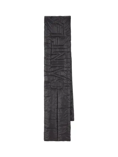 Saint Laurent Logo Patch Quilted Scarf In Black