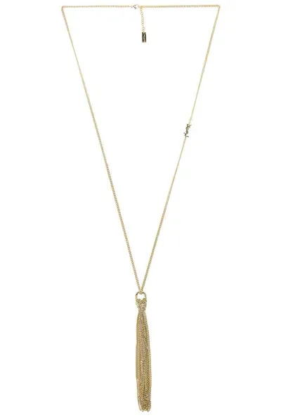 Saint Laurent Long Tassel Necklace In Dore