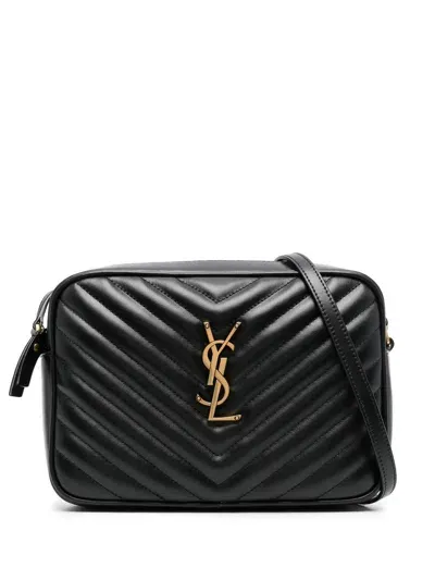 Saint Laurent Lou Quilted Crossbody Bag In Black