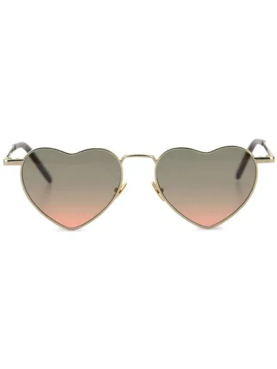 Saint Laurent Loulou Sunglasses In Gold