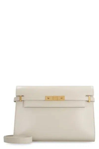 Saint Laurent Elegant And Versatile Black Leather Shoulder Bag For Fashion-forward Women In Soft Cream