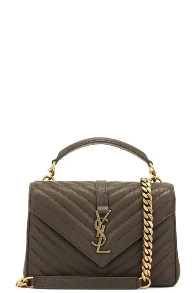 Saint Laurent Medium College Chain Bag In Light Musk