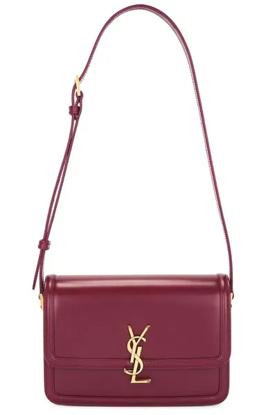 Saint Laurent Medium Solferino Satchel Bag In Dark Bordeaux