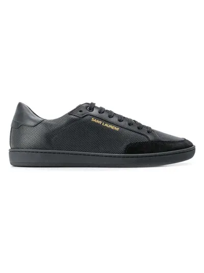 Saint Laurent Men's Court Classic Sl/10 Leather Sneakers In Black