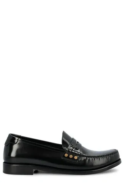 Saint Laurent Black Leather Le Loafers Loafers