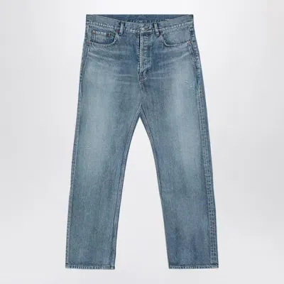 Saint Laurent Men's Light Denim Jeans In Blue