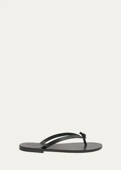 Saint Laurent Leather Sandals In Black