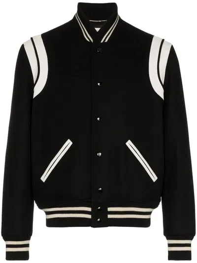 Saint Laurent Teddy College Jacket In Black