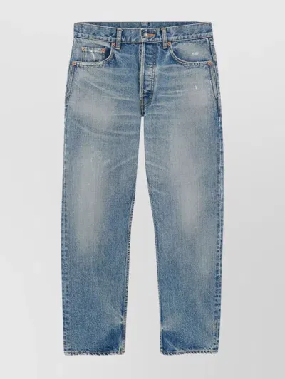 Saint Laurent Mick Straight-leg Jeans In Charlotte Blue