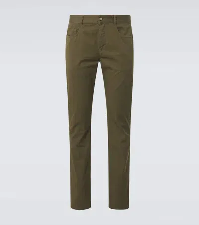 Saint Laurent Mid-rise Slim Pants In Green