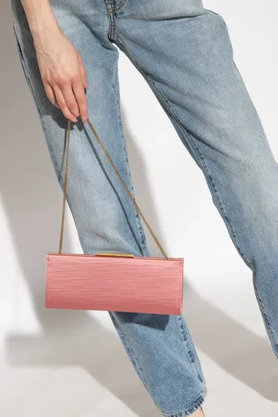 Saint Laurent Midnight Small Clutch Bag In Pink