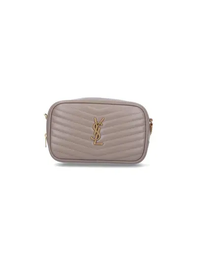 Saint Laurent Mini Crossbody Bag "lou" In Taupe