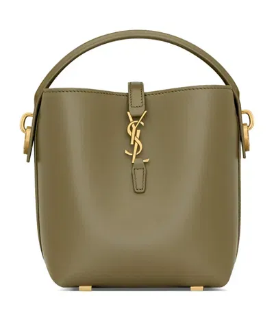 Saint Laurent Mini Le 37 Bucket Bag In Green