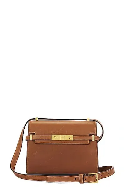 Saint Laurent Mini Manhattan Crossbody Bag In Brick