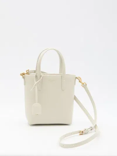 Saint Laurent Mini Shopping Bag In Beige